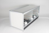 Aluminium broedkooi 100 cm breed 2 vakken met tropen nestlade Aluminium broedkooi 100 cm breed 2 vakken met tropen nestlade