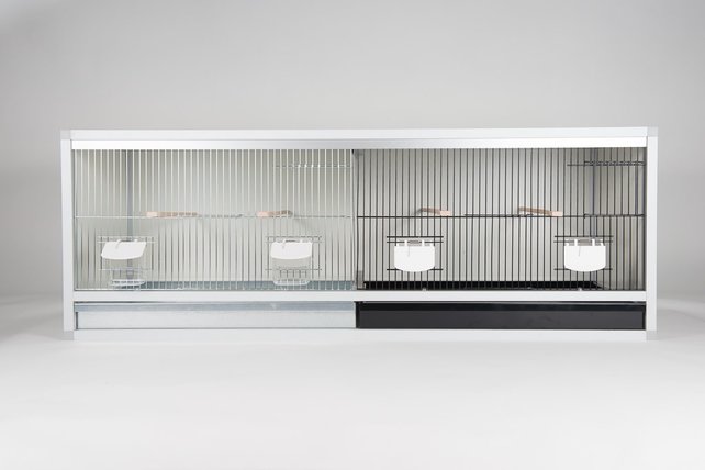 Aluminium broedkooi 120 cm breed 2 vakken