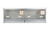 Aluminium broedkooi 120 cm breed 2 vakken met tropen nestlade