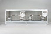Aluminium broedkooi 120 cm breed 2 vakken met keizersnestkasten Aluminium broedkooi 120 cm breed 2 vakken met keizersnestkasten