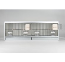 Aluminium broedkooi 120 cm breed 2 vakken met kanarienestlade