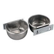 RVS voerbak- / drinkbak 400 ml met wandmontage