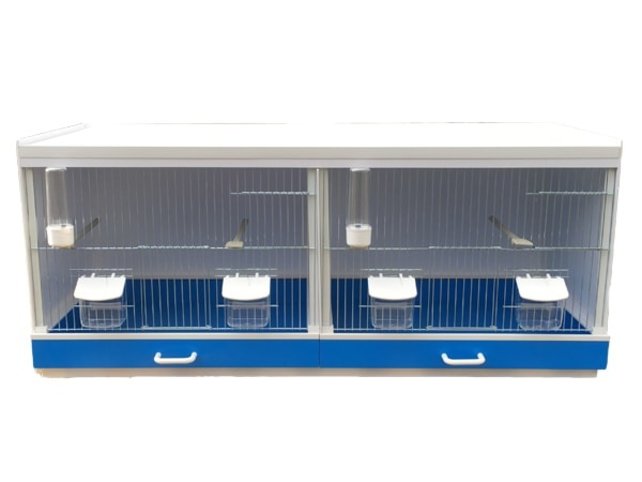 Kunststof broedkooi 2 delig met gekleurde lades