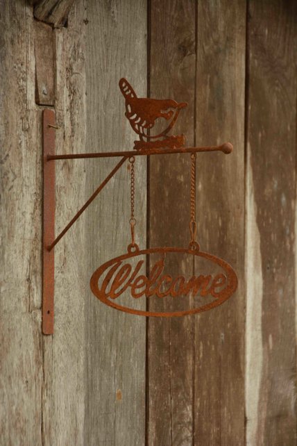 Welkom bord roest