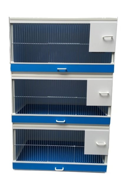 Kunststof broedkooi parkieten met gekleurde lades