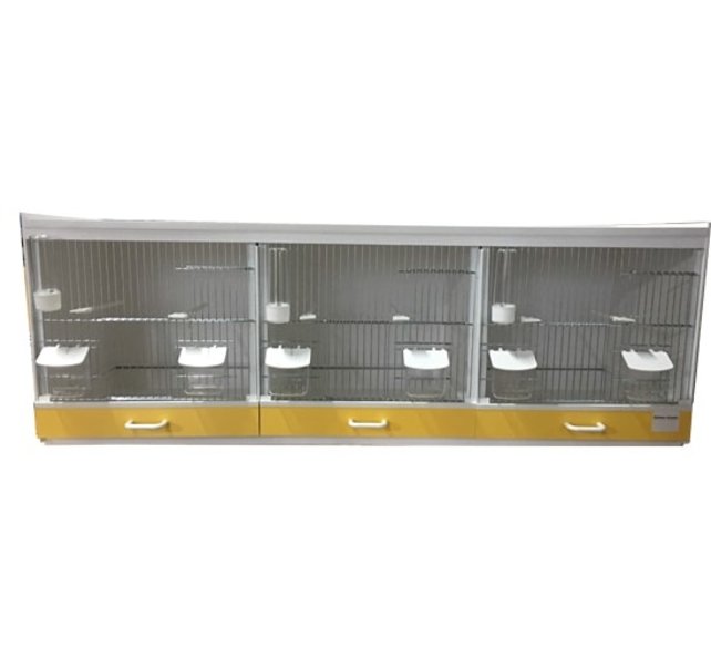 Kunststof broedkooi 3 delig met accentkleur