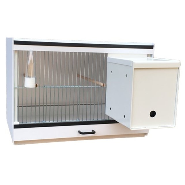 Kunststof broedkooi Engelse parkieten met kunststof nestkast