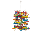 Vogelspeelgoed met houten blokjes Vogelspeelgoed met houten blokjes