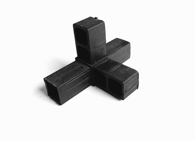 Verbindingsstuk volière 4-weg hoek zwart