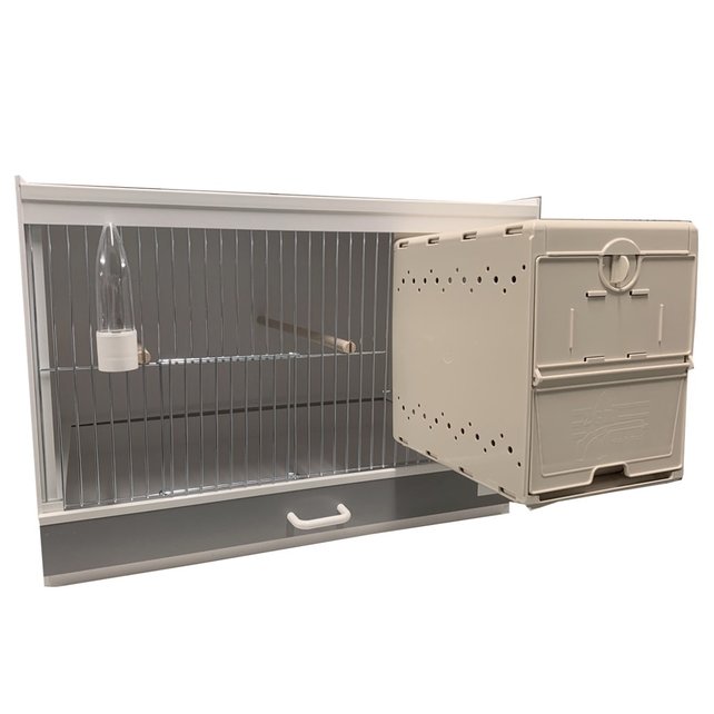 Kunststof broedkooi Engelse parkieten met kunststof nestkast en accentkleur lades