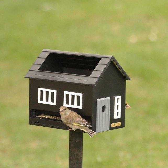 Vogelvoederhuisje met bad zwart Vogelvoederhuisje met bad zwart