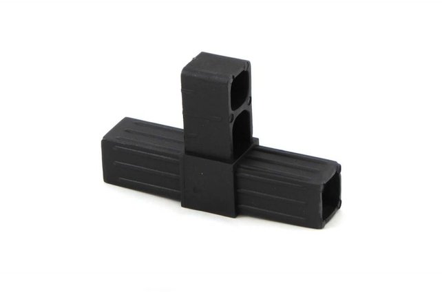 Zwart T verbindingsstuk voliere