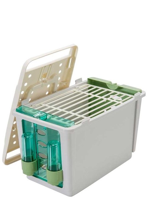 Kunststof transportkooi met dubbele sifon Kunststof transportkooi met dubbele sifon