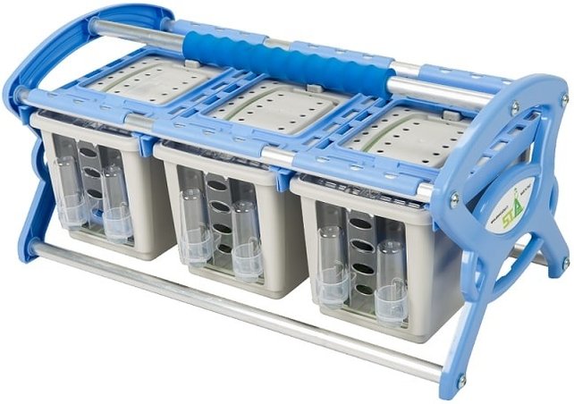 Kunststof transportkooi met dubbele sifon Kunststof transportkooi met dubbele sifon