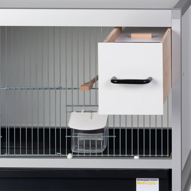 Aluminium broedkooi 60 cm breed met vinken nestkast