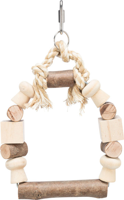 Stevige vogelschommel met houten blokjes Stevige vogelschommel met houten blokjes