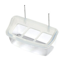 Duurzame doorzichtige hangbak voor vogels in de volière