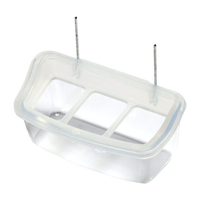 Duurzame doorzichtige hangbak voor vogels in de volière Duurzame doorzichtige hangbak voor vogels in de volière