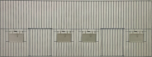 Voorfront broedkooi 80x30 cm – 2 deuren, 4 klepjes Voorfront broedkooi 80x30 cm – 2 deuren, 4 klepjes