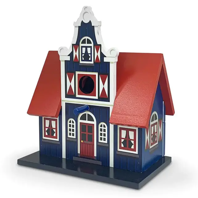 Vogelhuis blauw dwarsgevel Vogelhuis blauw dwarsgevel