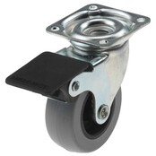 Zwenkwiel met rem en plaat Zwenkwiel met rem en plaat