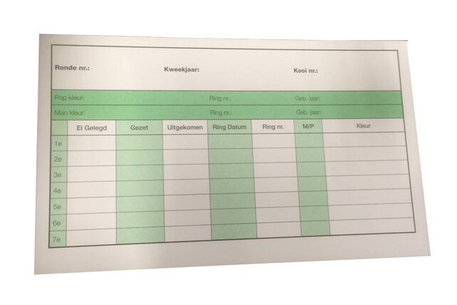 Kweekkaart voor vogels | Onmisbaar voor iedere vogelhobbyist