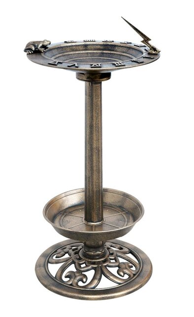 Badschaal brons  met zonnewijzer Badschaal brons  met zonnewijzer