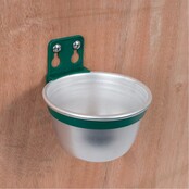 Aluminium voer/-drinkbakje met montagematerialen