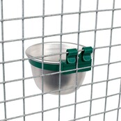Aluminium voer/-drinkbakje met montagematerialen