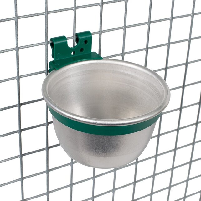 Aluminium voer/-drinkbakje met montagematerialen