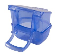 Klepbakje met deksel en  afneembare voerbak