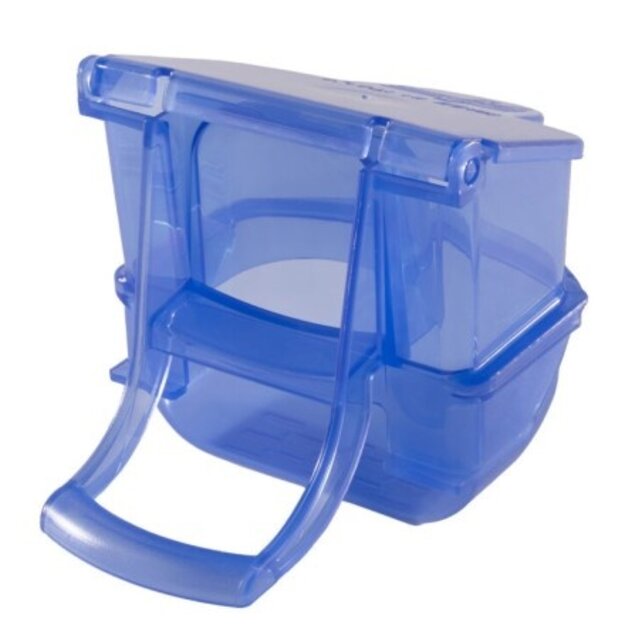 Klepbakje met deksel en  afneembare voerbak