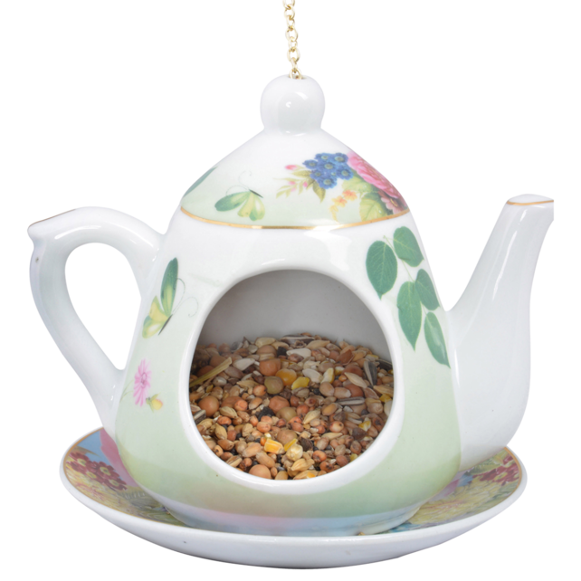 Voederhuis voor vogels in theepot vorm | Stijlvolle tuindecoratie & voerplek Voederhuis voor vogels in theepot vorm | Stijlvolle tuindecoratie & voerplek