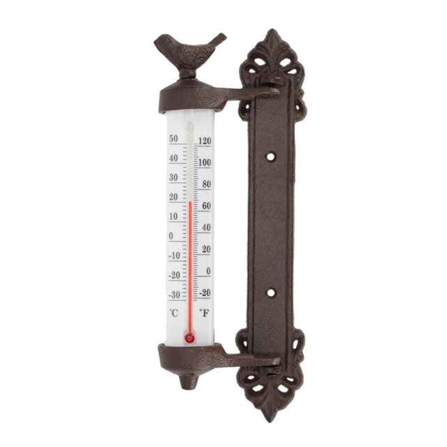 Wandthermometer met vogel