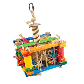 Houten speeldoos met sisal en cocos