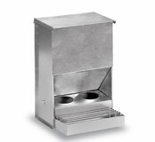 Metalen voersilo met 2 gaten