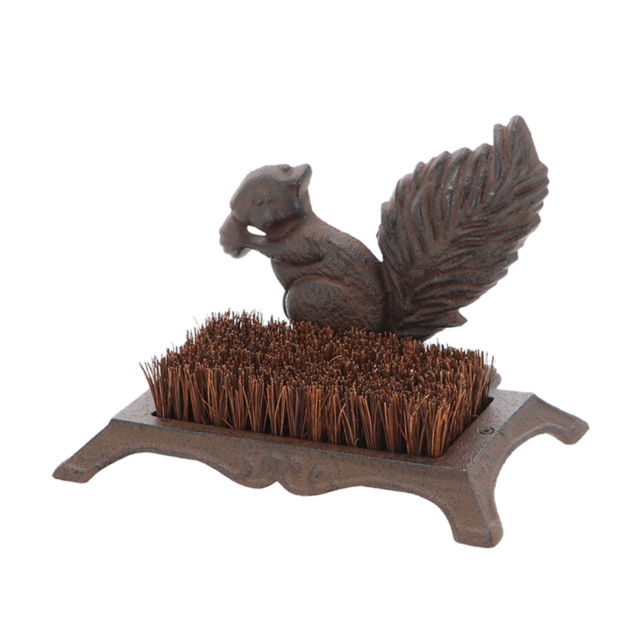 Voetenveger van gietijzer met eekhoorn – stijlvol en functioneel