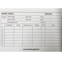 Kweekkaart voor vogels | Onmisbaar voor iedere vogelhobbyist