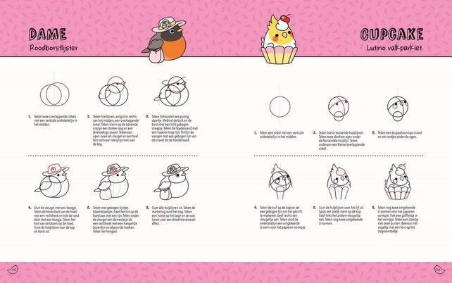 Kawaii vogels tekenen