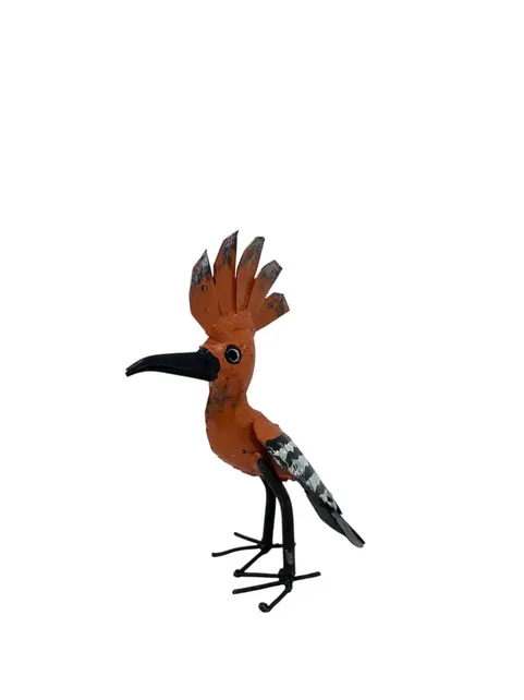 Hop vogel sculptuur – Handgemaakt metalen beeld van de prachtige hop