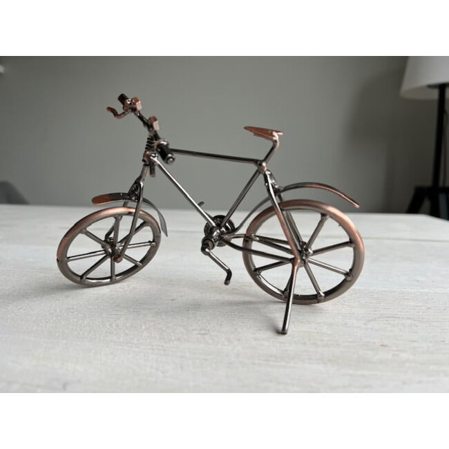 Handgemaakte metalen fiets 19 x 12cm