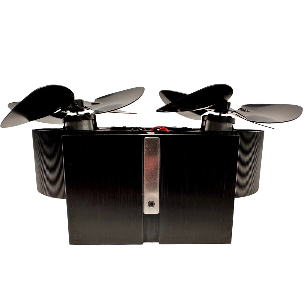The Stove Fan Krachtige krachtpatser kachelventilator met 2 motoren en gecurvde rotorbladen