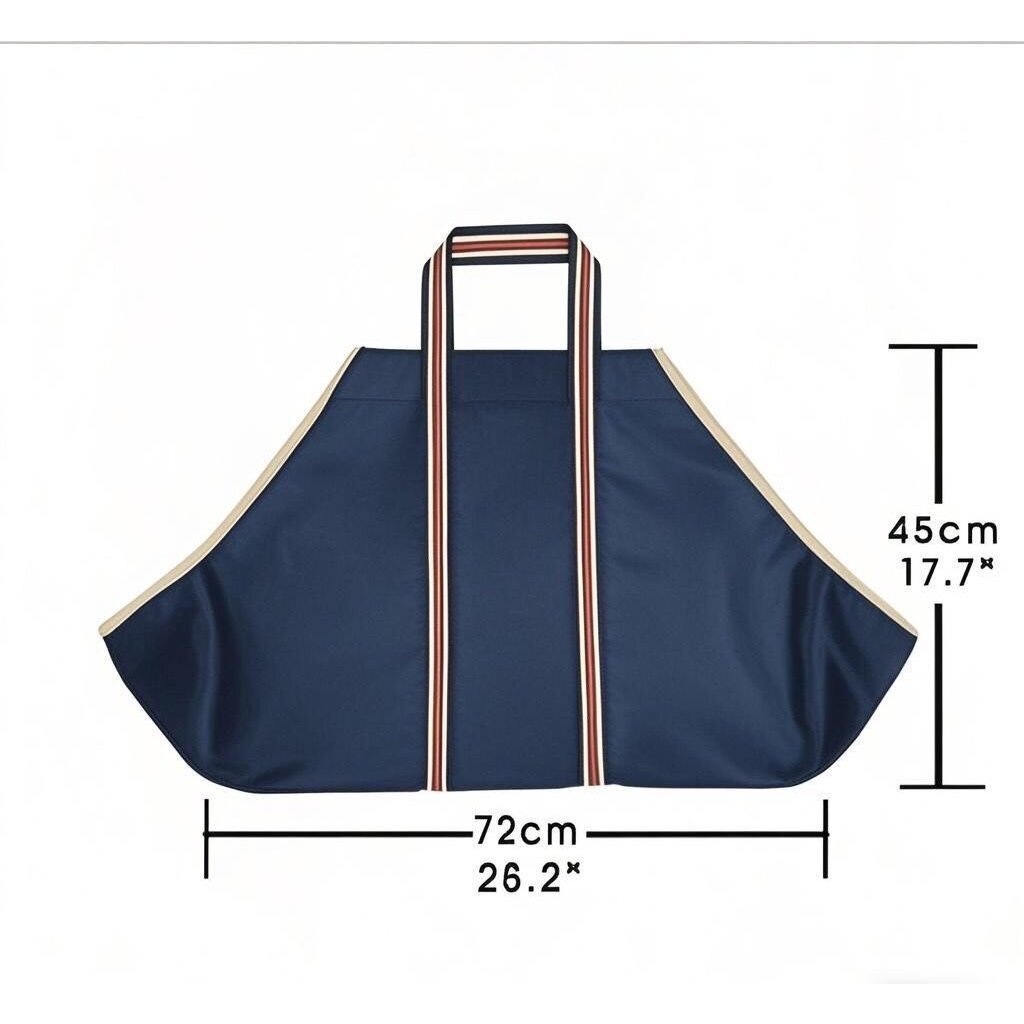 WOLFF MOUNT Wolff Mount Haardhout Tas Blauw – Stevige Canvas Draagtas voor Haardhout, Sprokkelhout en Houtblokken – 72 x 45 cm