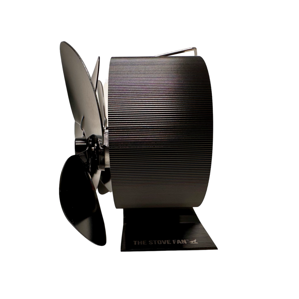 The Stove Fan Houtkachel ventilator met dubbele motor die draait op de warmte van de houtkachel.