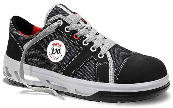 Scarpe Antinfortunistiche ELTEN Breezer XX10 Low ESD S1 - Pelle Nabuk, Puntale Acciaio, Leggere, Sportive, Donna/Uomo, Colore Nero/Rosso