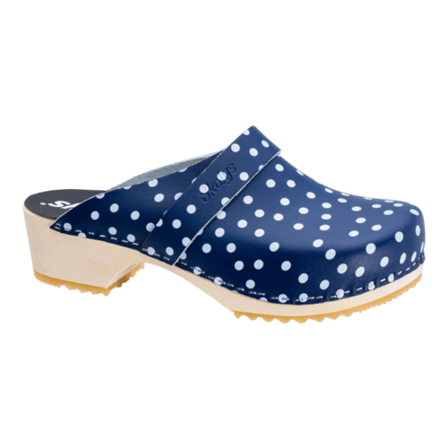 Skolys W-320.10 klompen blauw + witte stippen
