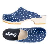 Skolys W-320.10 klompen blauw + witte stippen