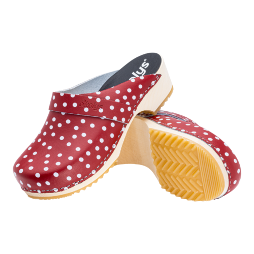Skolys W-320.06 klompen rood + witte stippen