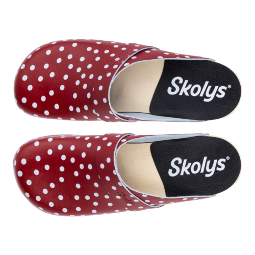 Skolys W-320.06 klompen rood + witte stippen