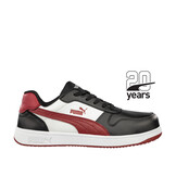 Puma 640200 Frontcourt Black White Red Low S3L werkschoenen